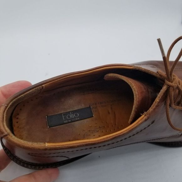 Mens Oxford shoes 9.5 Cole Haan Wooden Soles Brown Lace Up lacers Italy - Picture 8 of 14